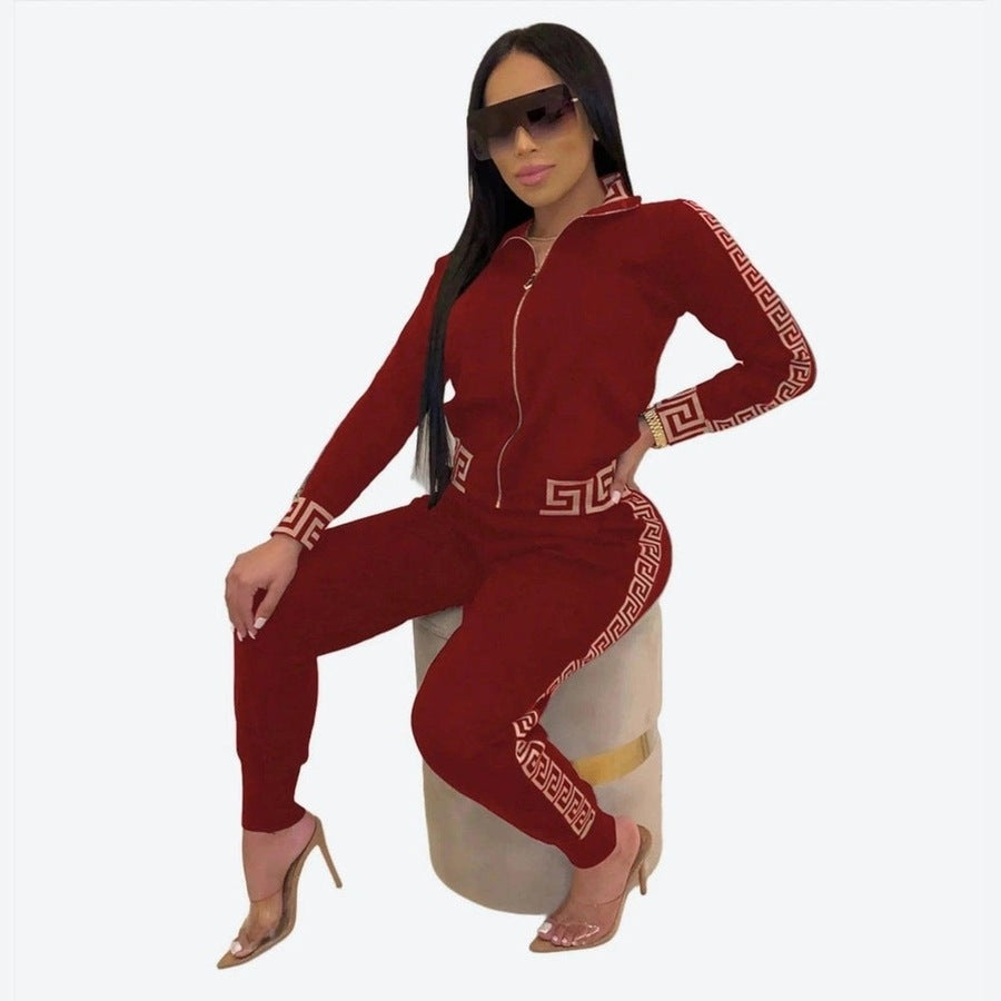 Luxurious Embroidered Zip-Up Tracksuits