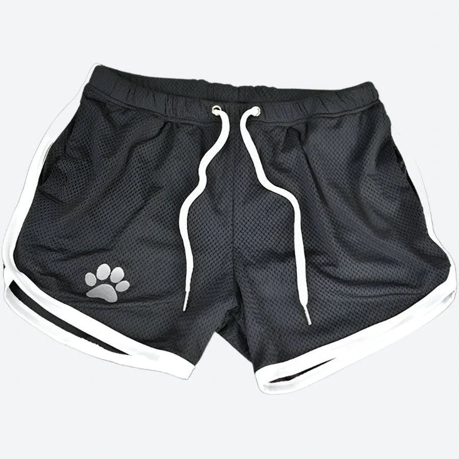 Mesh Elastic Drawstring Athletic Shorts