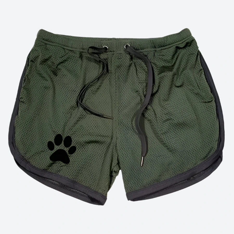 Mesh Elastic Drawstring Athletic Shorts