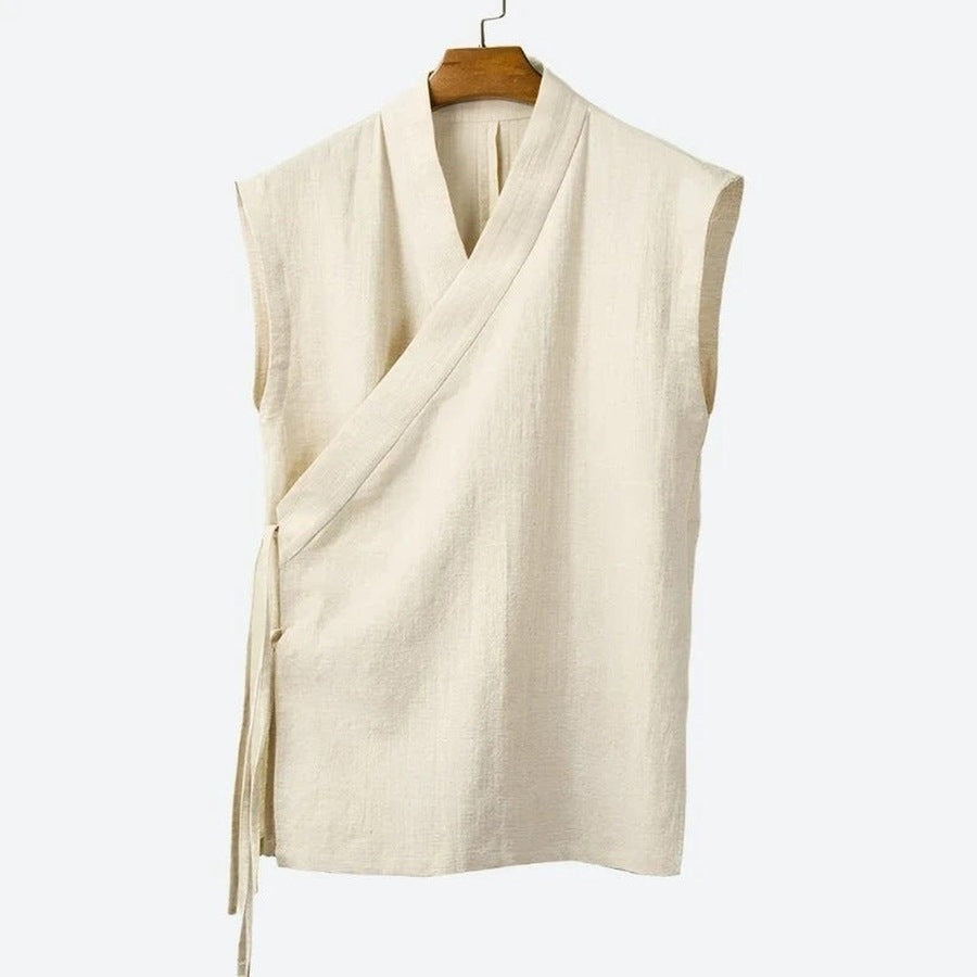 Minimalist Sleeveless Wrap Vests