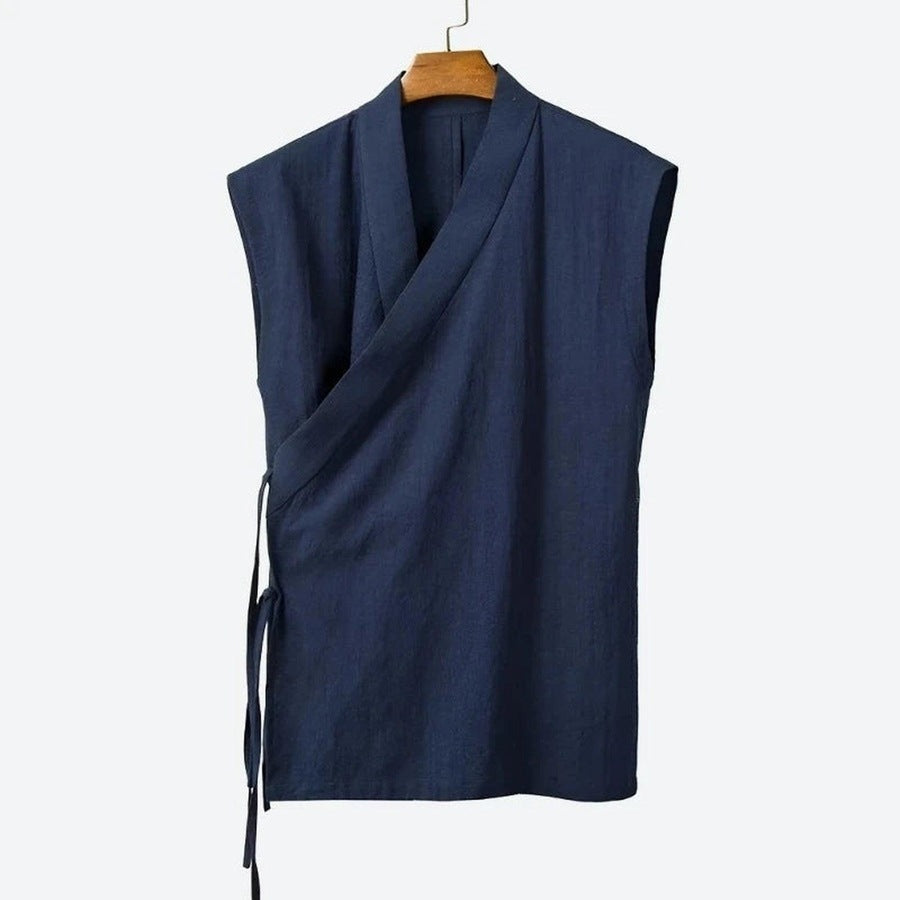 Minimalist Sleeveless Wrap Vests