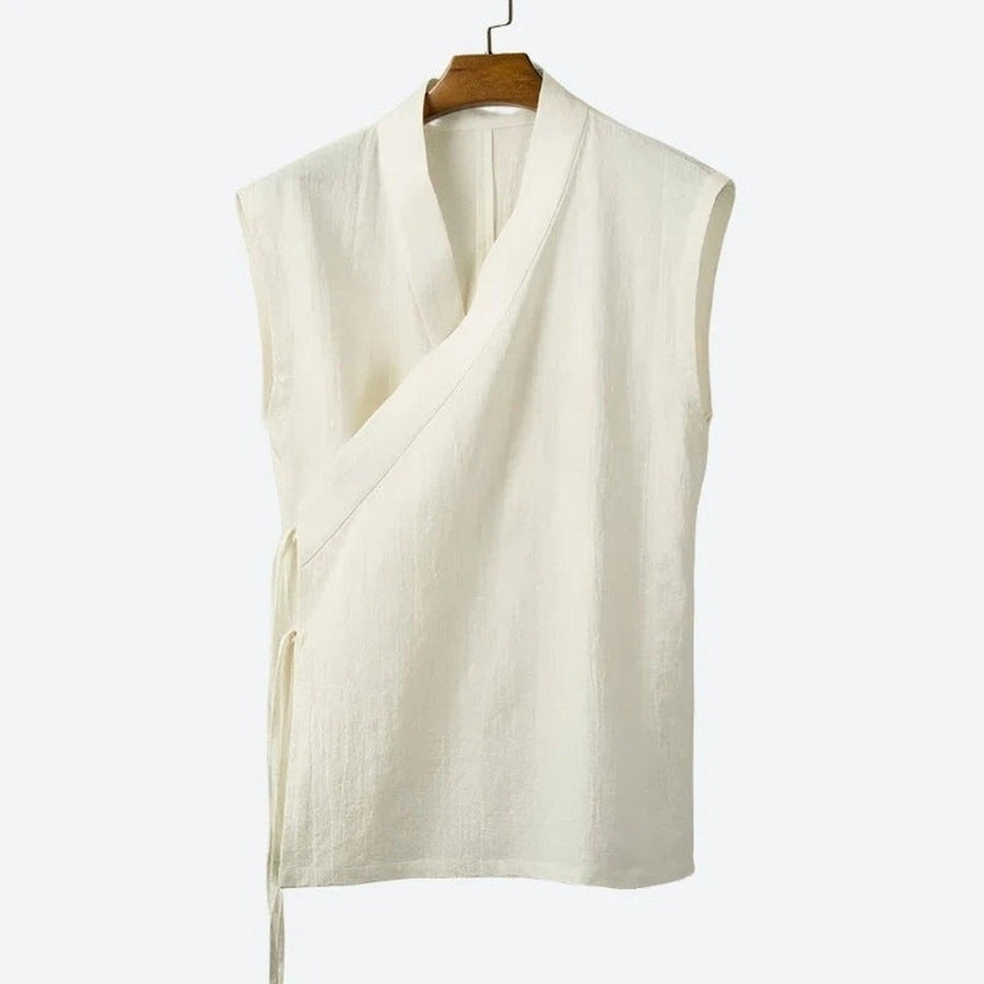 Minimalist Sleeveless Wrap Vests