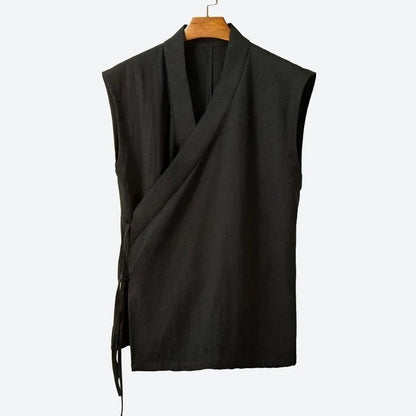 Minimalist Sleeveless Wrap Vests