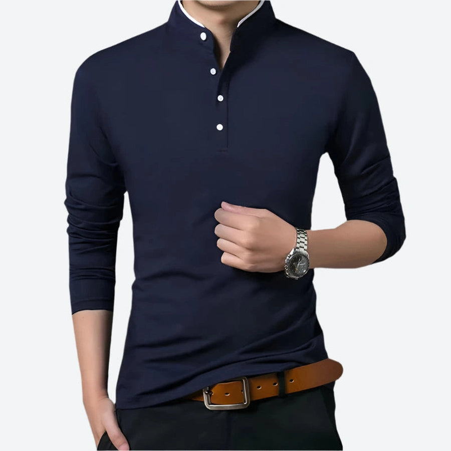 Modern Slim-Fit Mandarin Collar Shirts