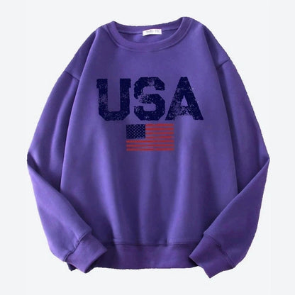 Patriotic USA Print Casual Sweatshirts