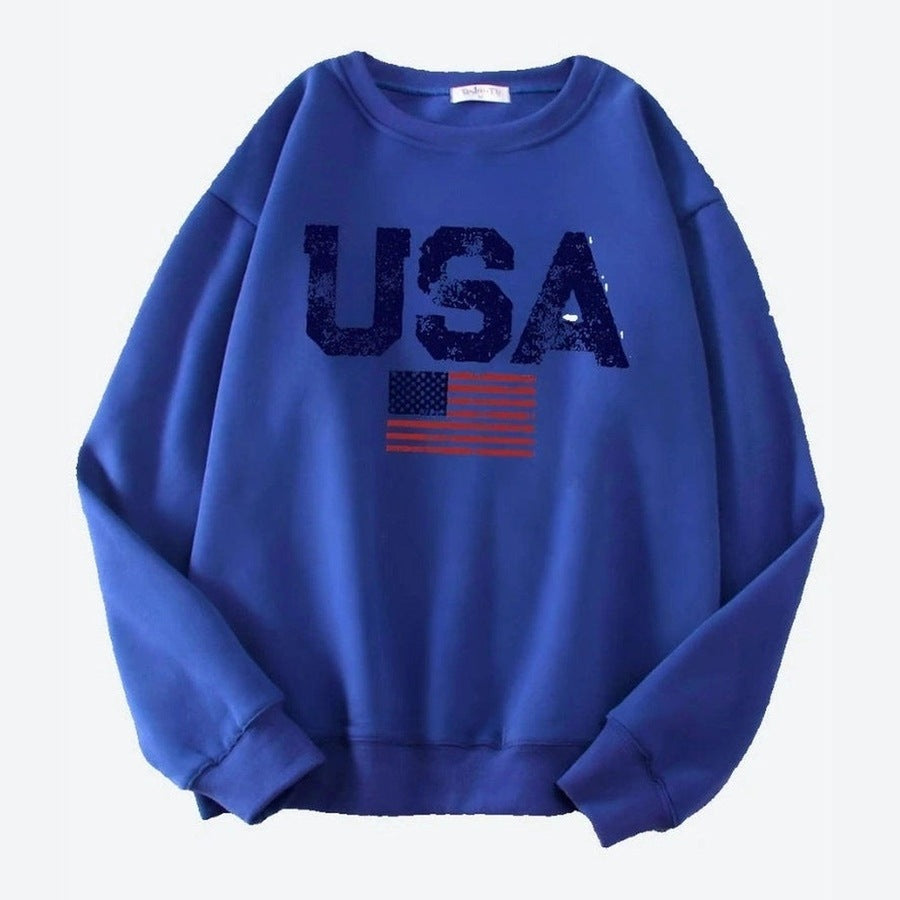 Patriotic USA Print Casual Sweatshirts