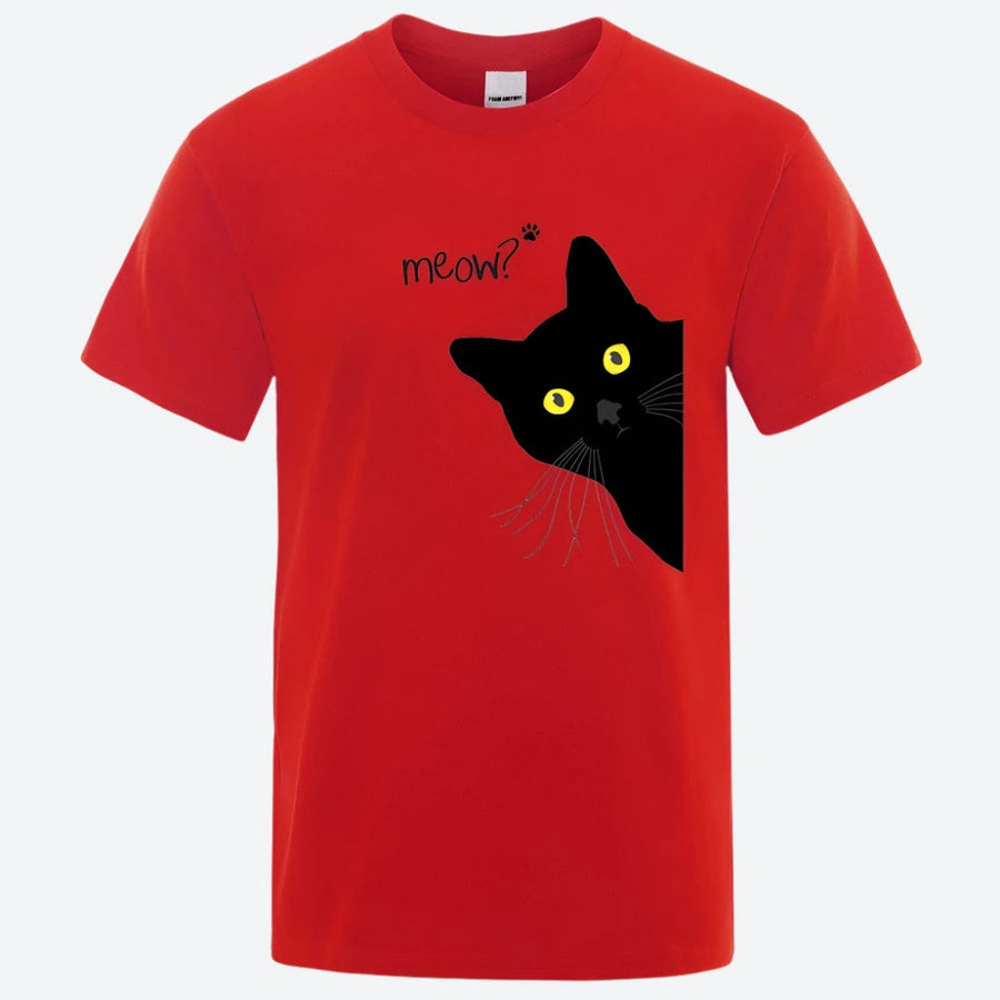 Playful Cat Graphic T-Shirts