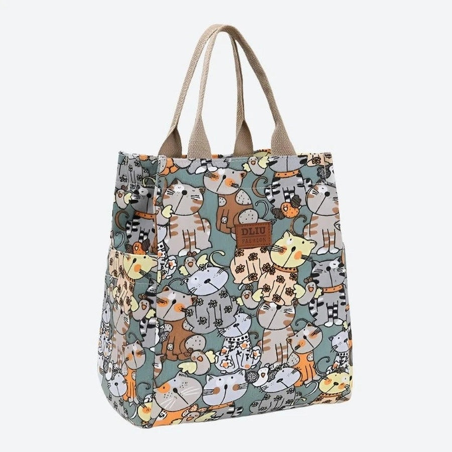 Playful Cat Patterned Tote Bags