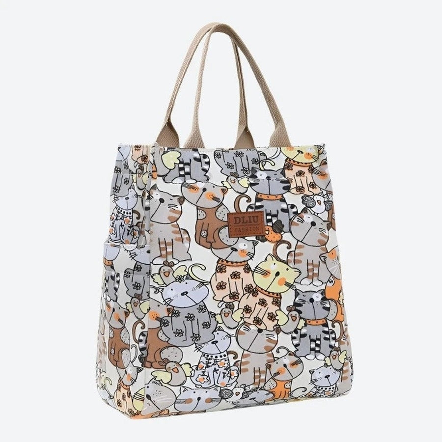 Playful Cat Patterned Tote Bags