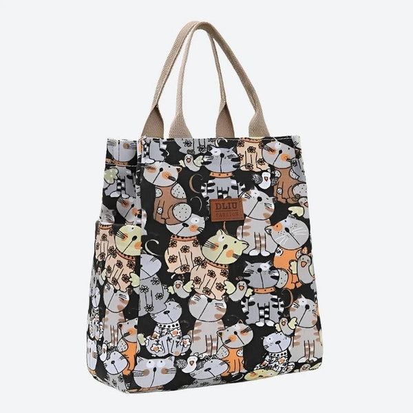 Playful Cat Patterned Tote Bags