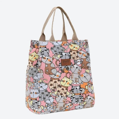 Playful Cat Patterned Tote Bags