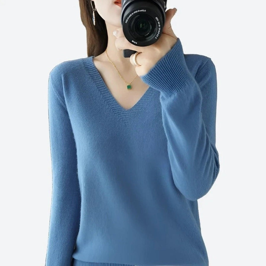 Quality Soft Knit V-Neck Sweaters