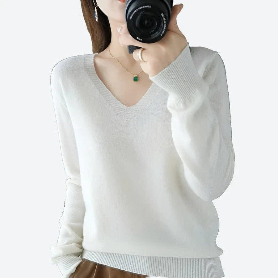 Quality Soft Knit V-Neck Sweaters