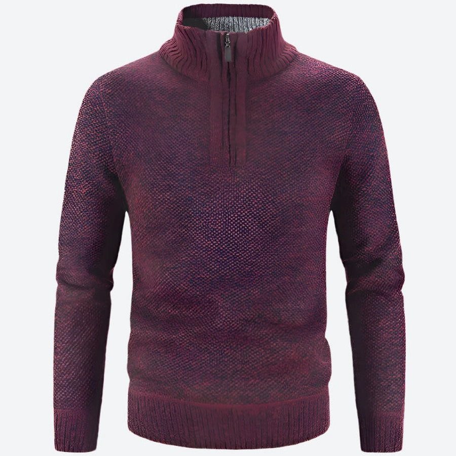 Quarter-Zip Knitted Pullover Sweaters