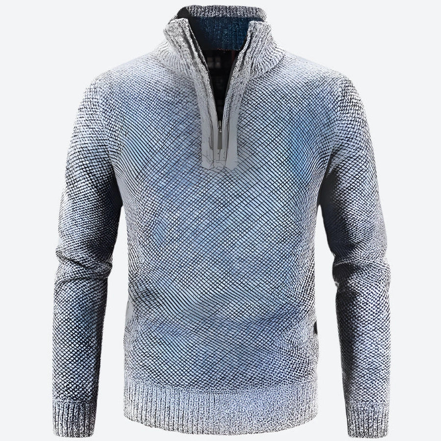 Quarter-Zip Knitted Pullover Sweaters