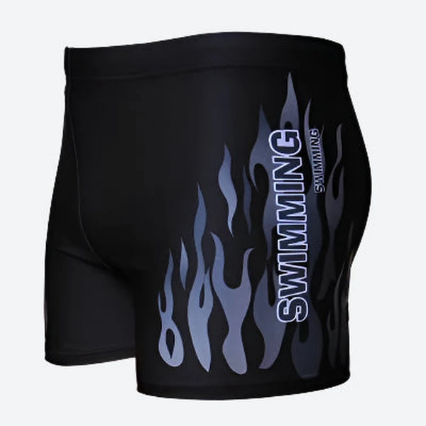 Quick-Dry Flame Print Swim Shorts