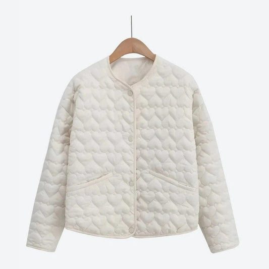 Quilted Heart Pattern Lightweight Jackets