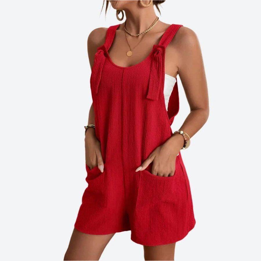 Relaxed Adjustable Tie-Strap Rompers