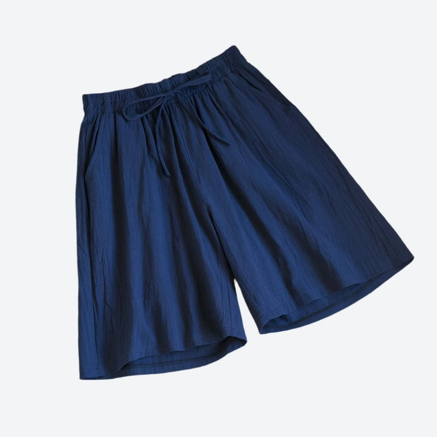 Relaxed Drawstring Lightweight Cotton Shorts