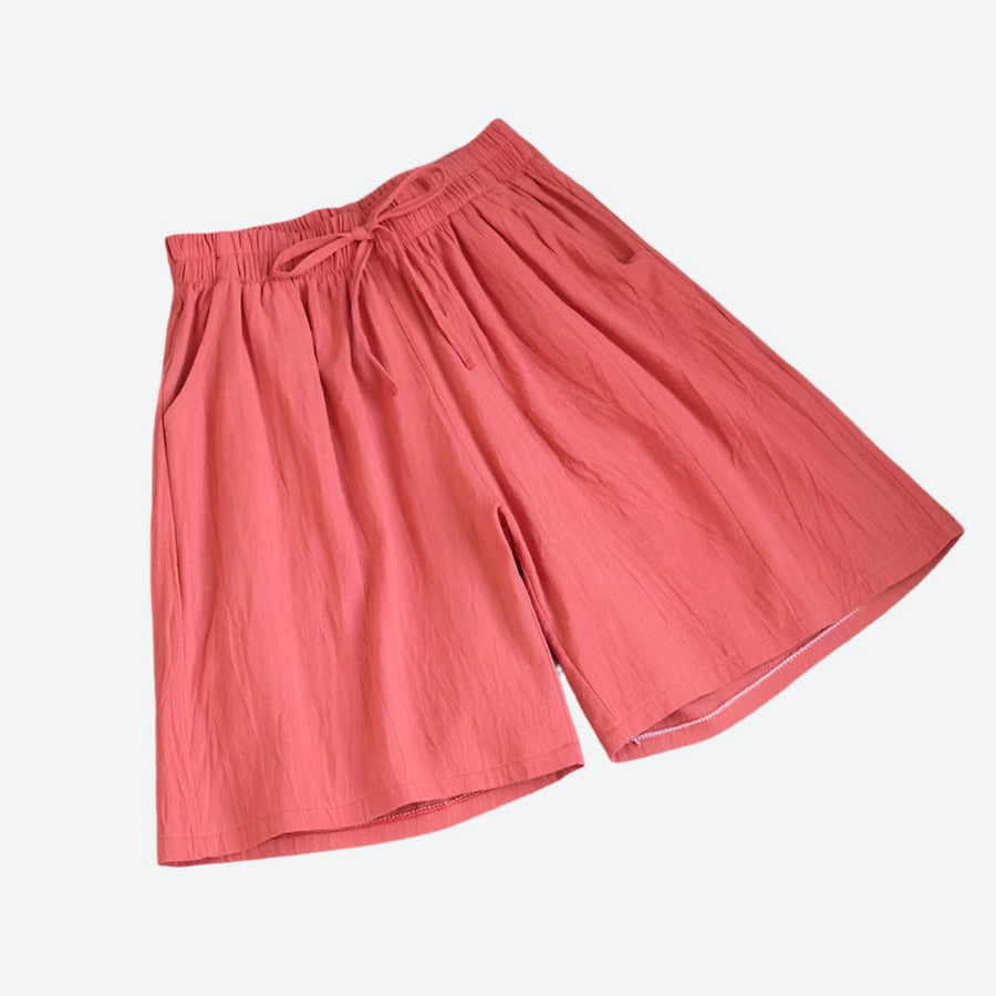 Relaxed Drawstring Lightweight Cotton Shorts