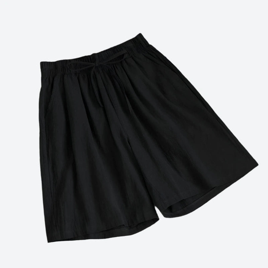 Relaxed Drawstring Lightweight Cotton Shorts