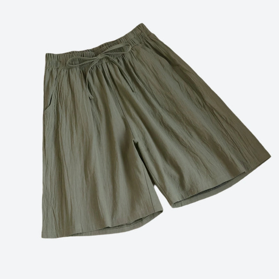 Relaxed Drawstring Lightweight Cotton Shorts