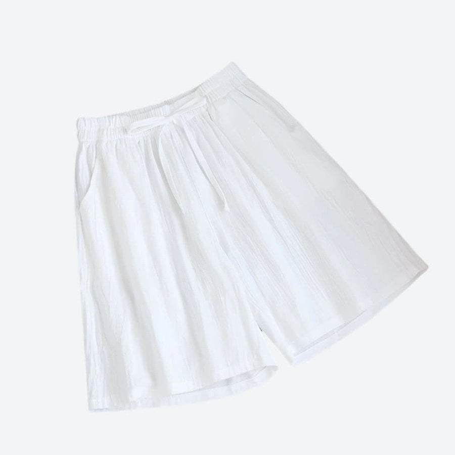 Relaxed Drawstring Lightweight Cotton Shorts