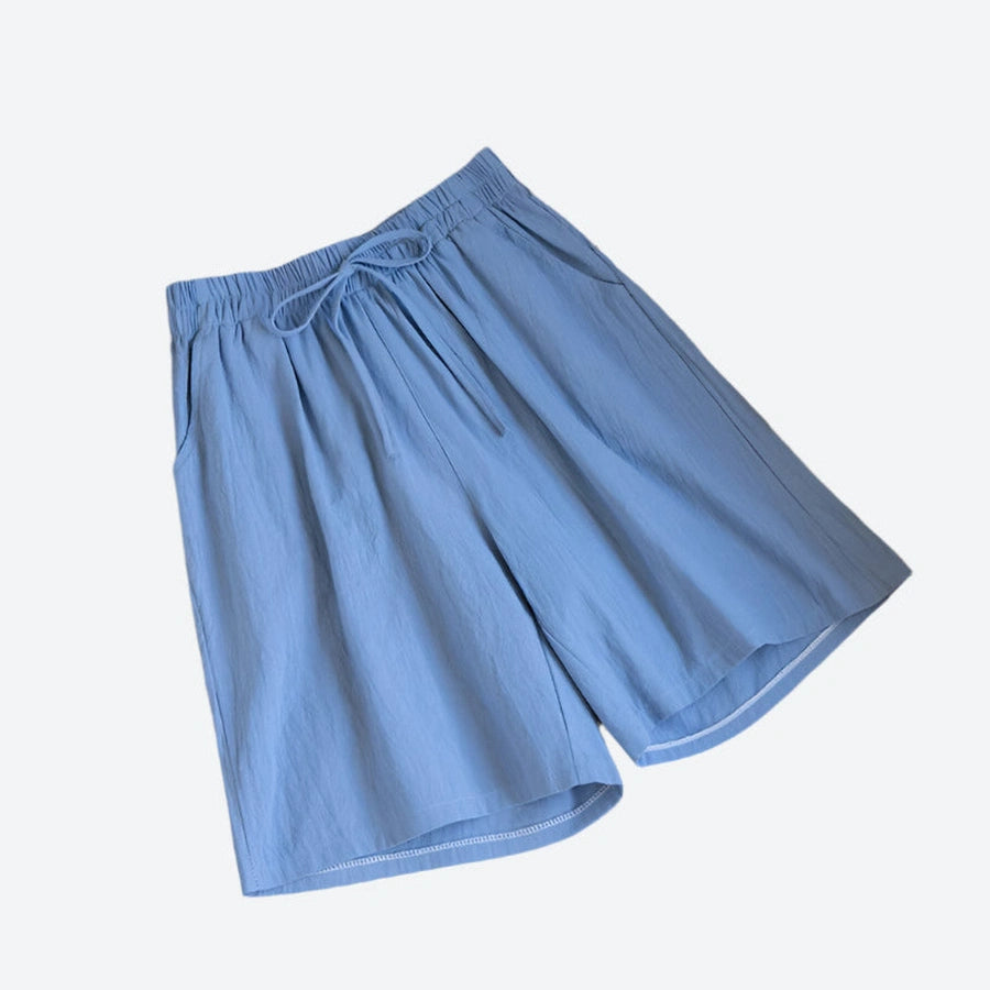 Relaxed Drawstring Lightweight Cotton Shorts