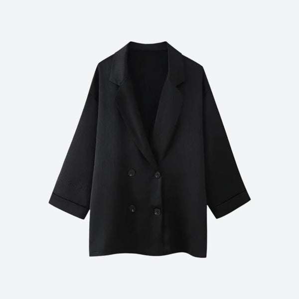 Relaxed Fit Double-Breasted Blazer Jackets