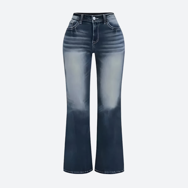 High-Waisted Flared Denim Jeans