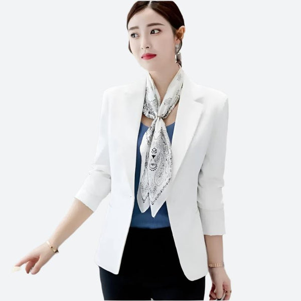 Single-Button Tailored Professional Blazer Jacket