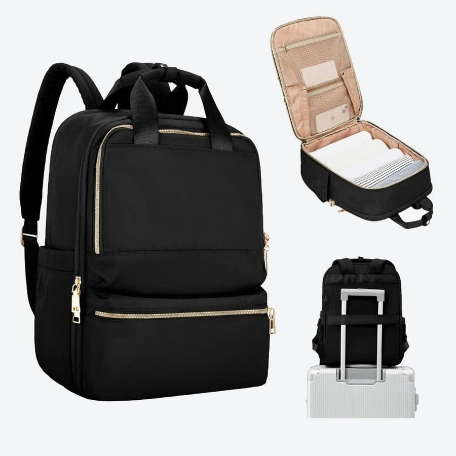 Sleek Multi-Compartment Laptop Travel Backpacks