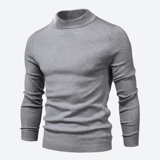 Sleek Ribbed Trim Knit Turtleneck Sweaters