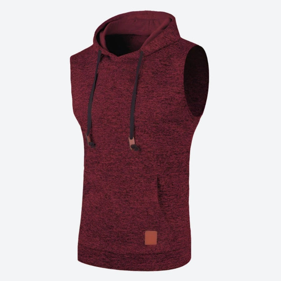 Sleeveless Drawstring Hoodie Tank Tops