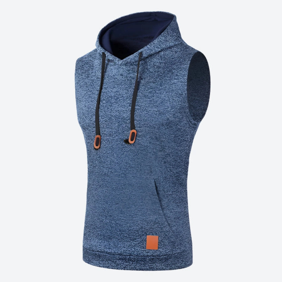 Sleeveless Drawstring Hoodie Tank Tops