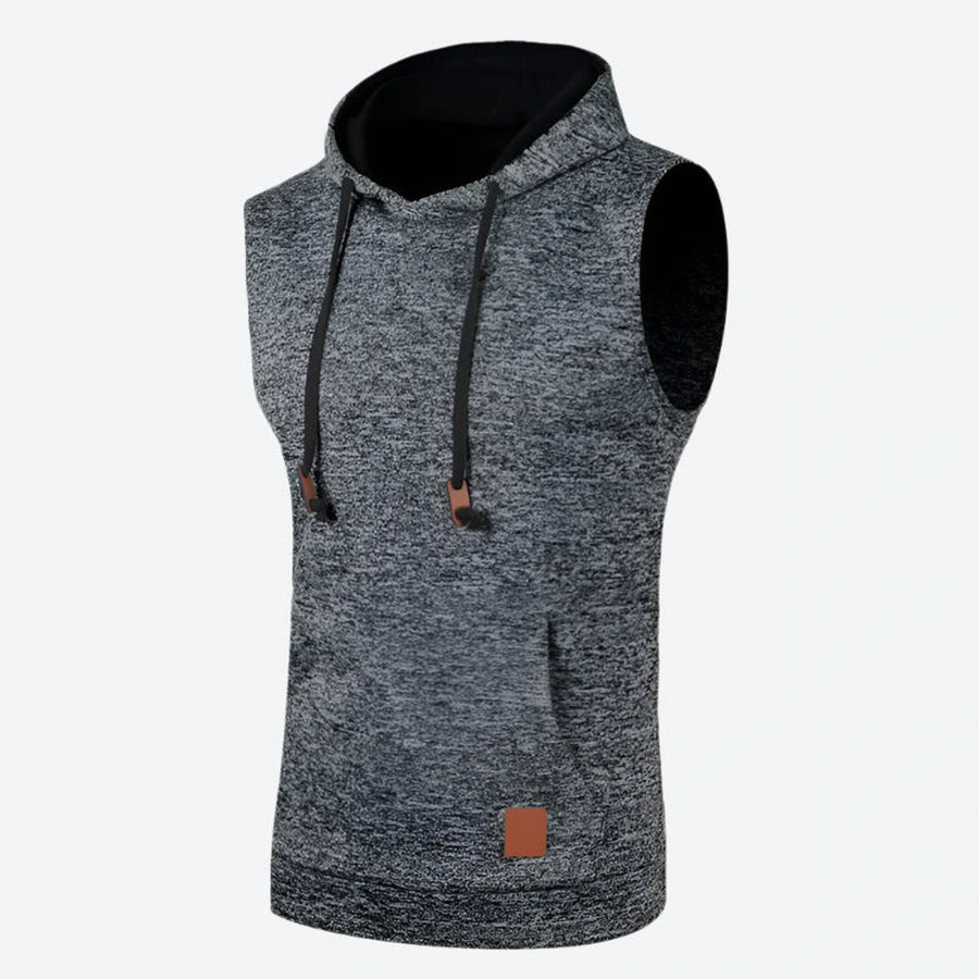 Sleeveless Drawstring Hoodie Tank Tops