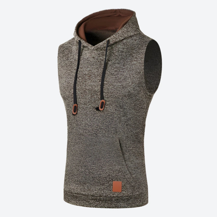 Sleeveless Drawstring Hoodie Tank Tops