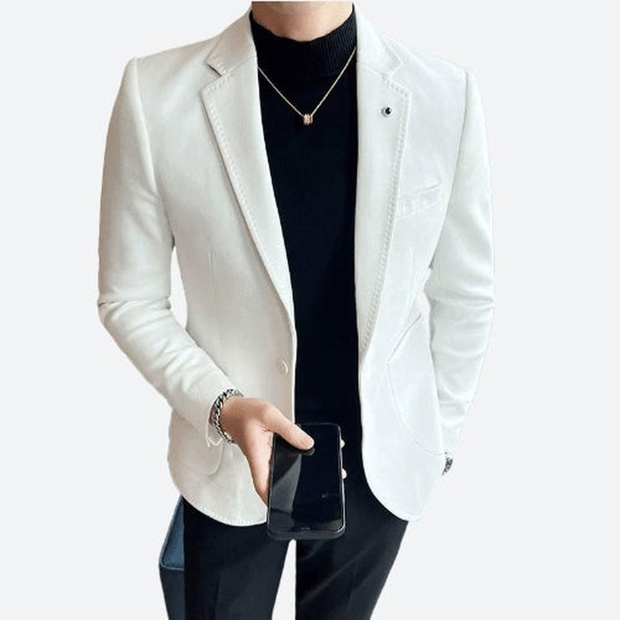 Sophisticated Suede Casual Blazer Jackets