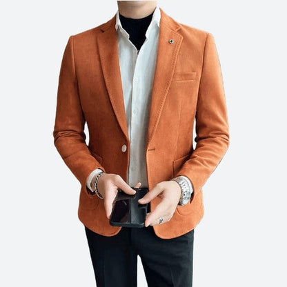 Sophisticated Suede Casual Blazer Jackets