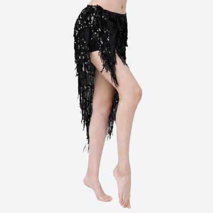 Sparkling Fringe Dance Mini Skirts