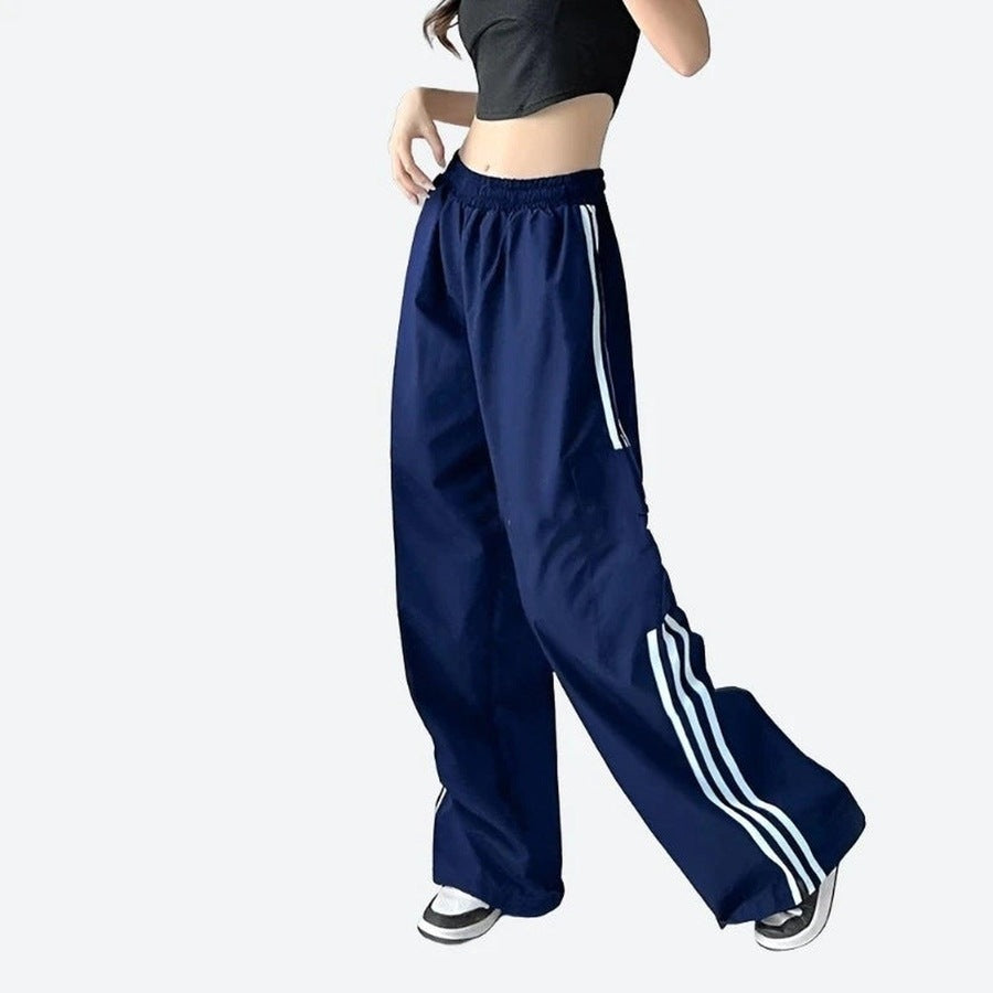 Sporty Wide-Leg Track Pants