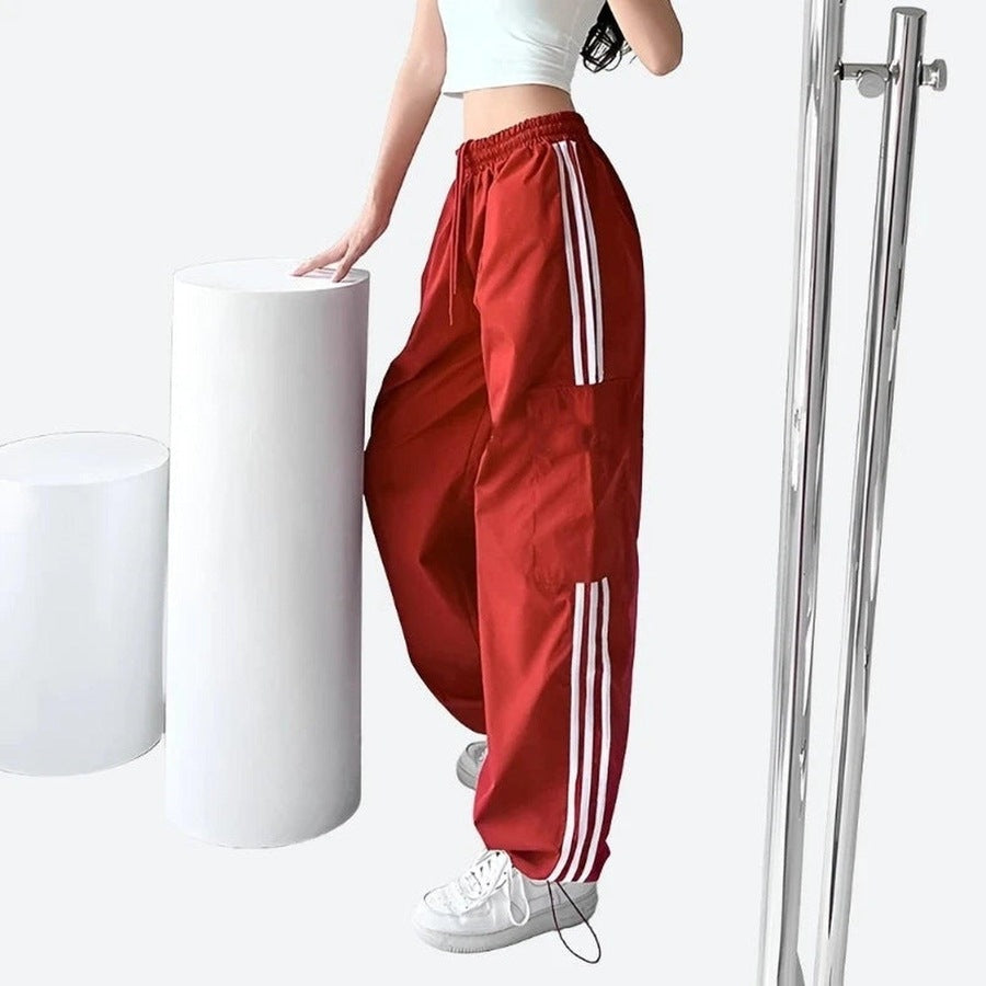 Sporty Wide-Leg Track Pants