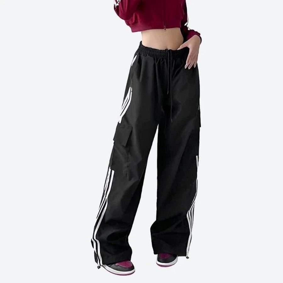 Sporty Wide-Leg Track Pants