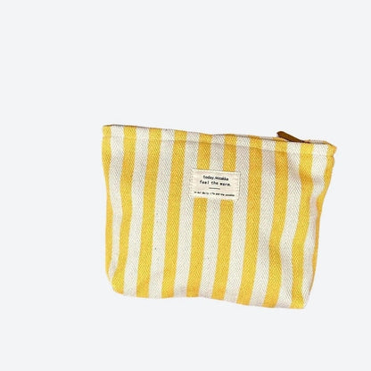 Striped Canvas Travel Pouches