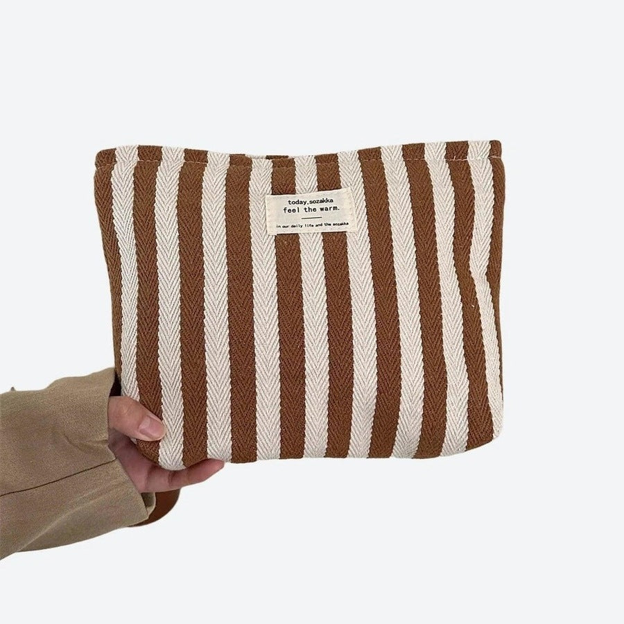 Striped Canvas Travel Pouches