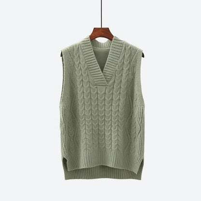 Stylish Cable Knit Sleeveless Sweaters