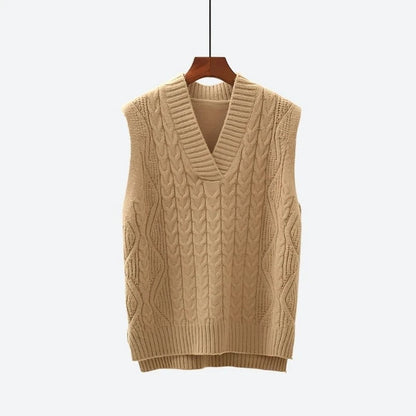 Stylish Cable Knit Sleeveless Sweaters