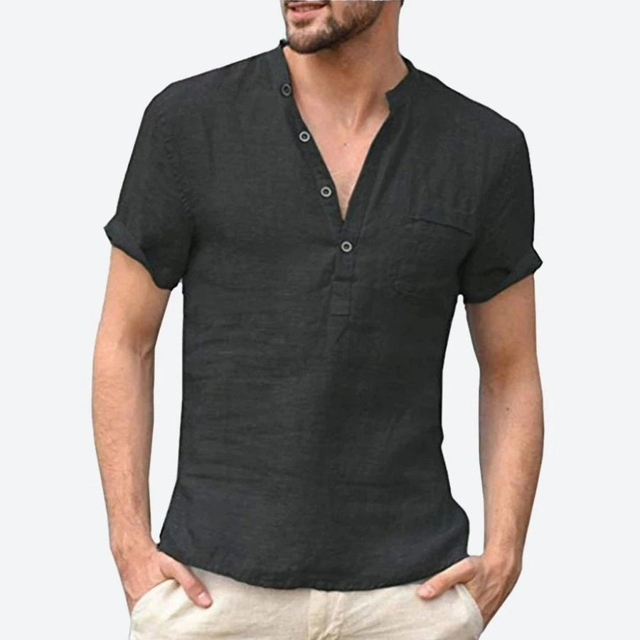 Stylish Casual Linen Henley Shirts