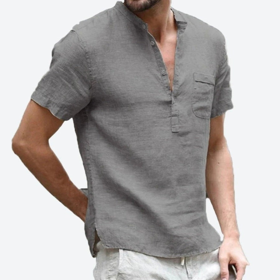 Stylish Casual Linen Henley Shirts