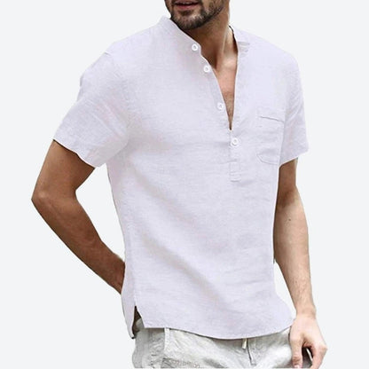 Stylish Casual Linen Henley Shirts